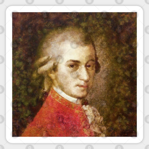 Wolfgang Amadeus Mozart Sticker by Ryan Rad